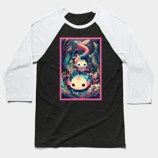 Cute Axolotl Anime Art Design | Cute Animals | Axolotl Hentaii Chibi Kawaii Design Baseball T-Shirt